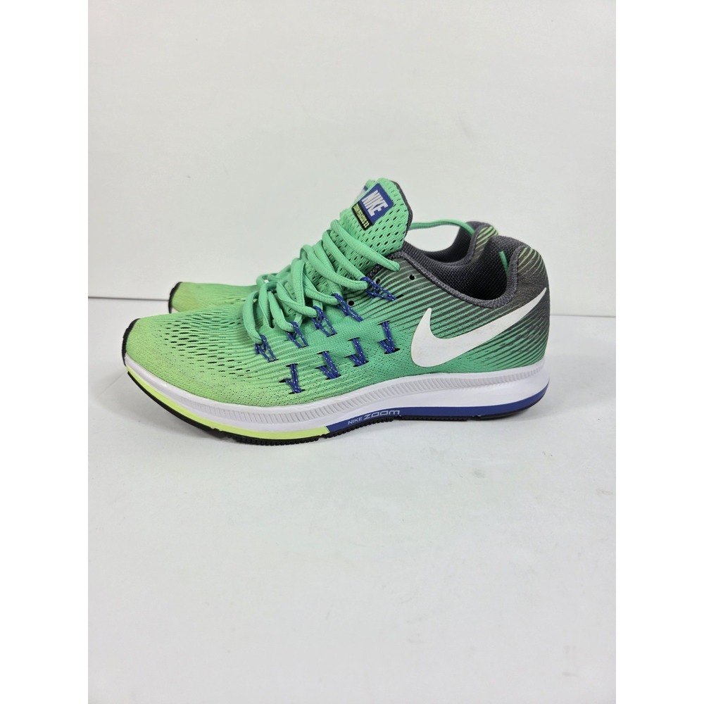 Nike Air Zoom Pegasus 33  Electro Green Blue Women Sz 7 Vtg 2016